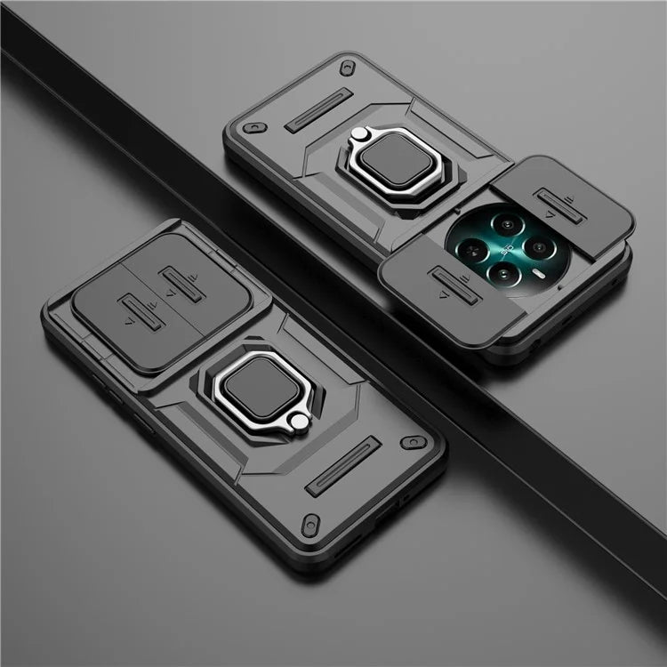 For Realme 12+ 5G Case PC+TPU Protective Phone Cover with Slide Camera Protector