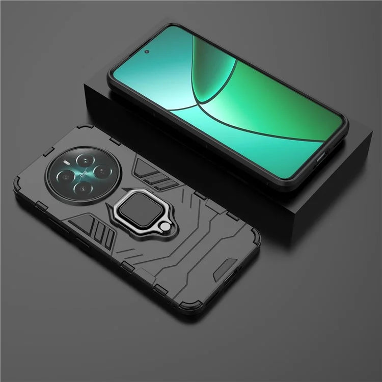 For Realme 12+ 5G Case Ring Kickstand PC+TPU Anti-Scratch Phone Cover