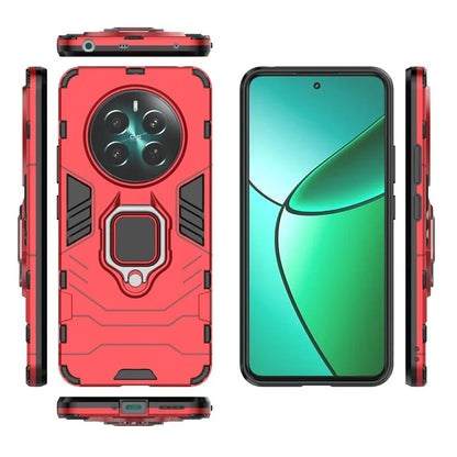 For Realme 12+ 5G Case Ring Kickstand PC+TPU Anti-Scratch Phone Cover