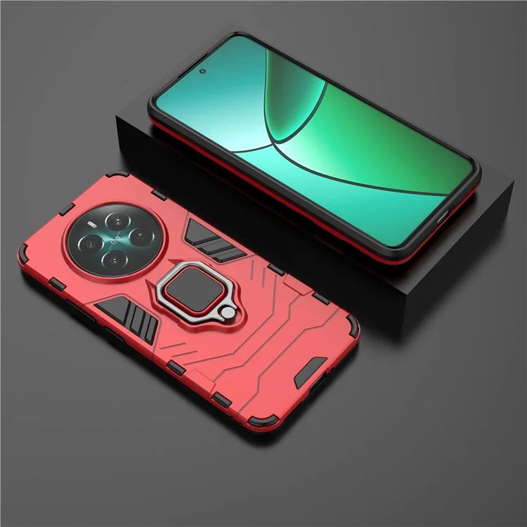 For Realme 12+ 5G Case Ring Kickstand PC+TPU Anti-Scratch Phone Cover