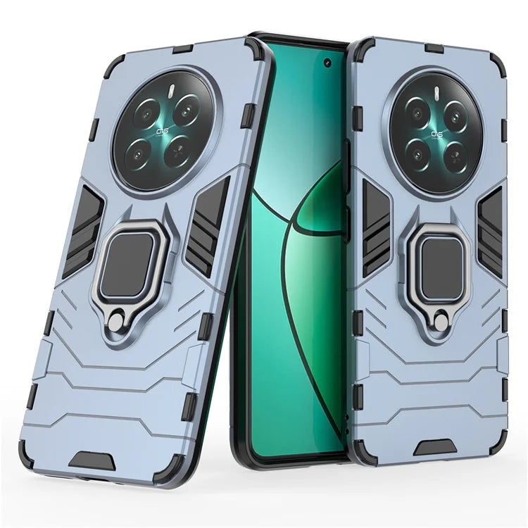For Realme 12+ 5G Case Ring Kickstand PC+TPU Anti-Scratch Phone Cover