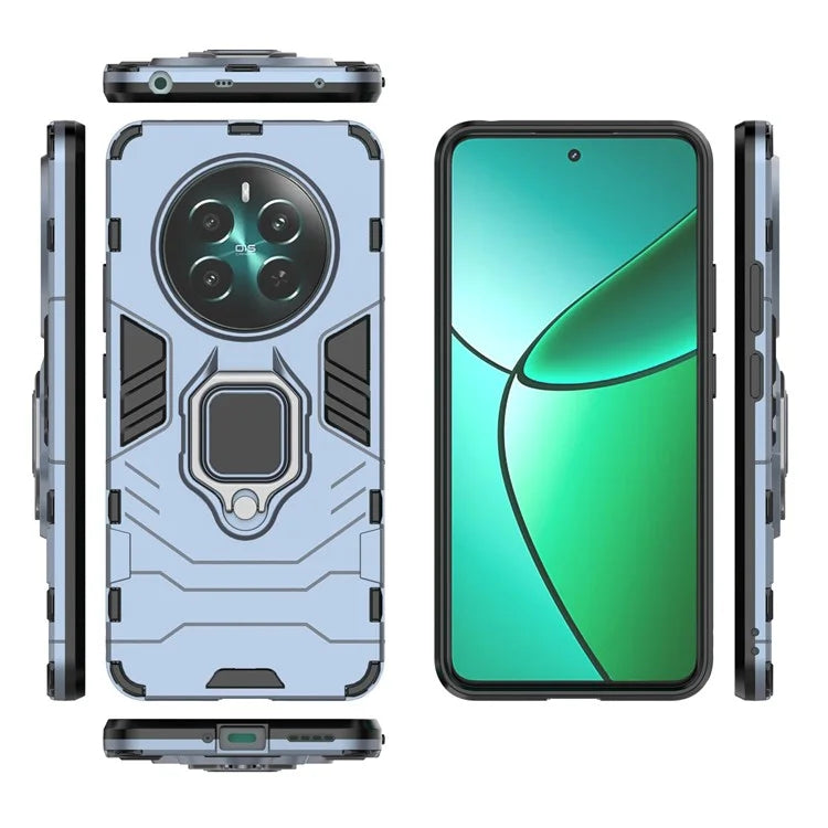 For Realme 12+ 5G Case Ring Kickstand PC+TPU Anti-Scratch Phone Cover
