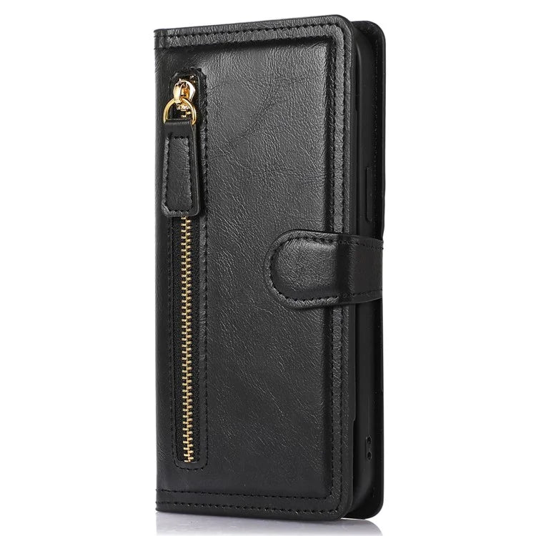 For Samsung Galaxy A15 4G / A15 5G Case Zipper PU Leather Stand Wallet Phone Cover