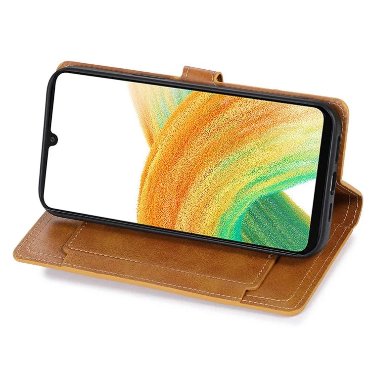 For Samsung Galaxy A15 4G / A15 5G Case Zipper PU Leather Stand Wallet Phone Cover