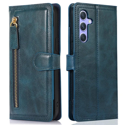For Samsung Galaxy A15 4G / A15 5G Case Zipper PU Leather Stand Wallet Phone Cover