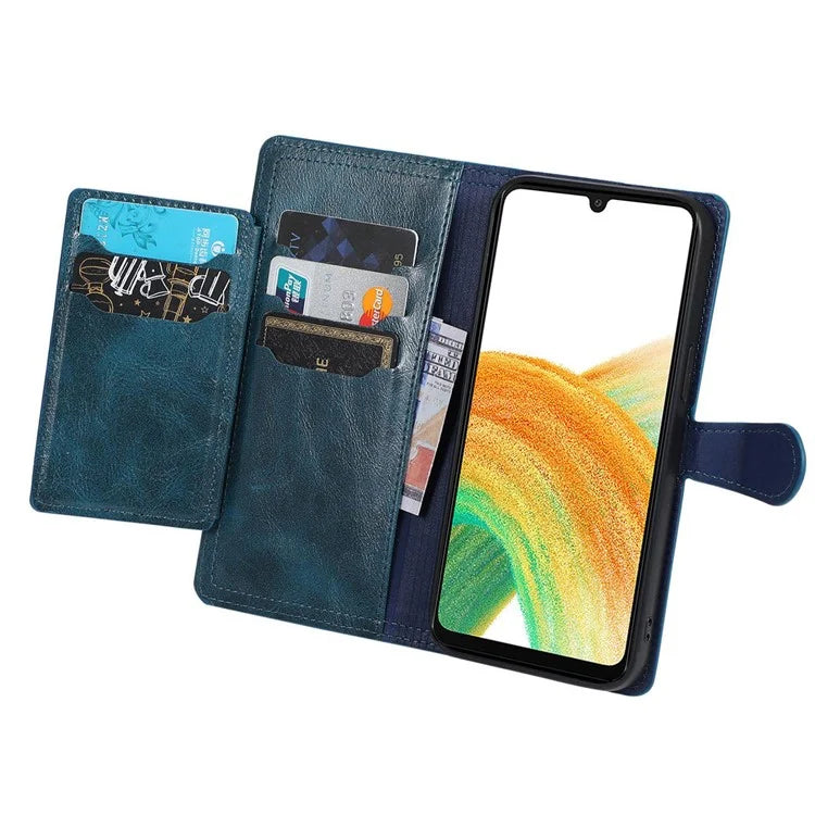 For Samsung Galaxy A15 4G / A15 5G Case Zipper PU Leather Stand Wallet Phone Cover