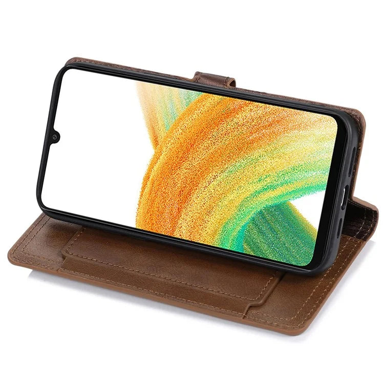 For Samsung Galaxy A15 4G / A15 5G Case Zipper PU Leather Stand Wallet Phone Cover