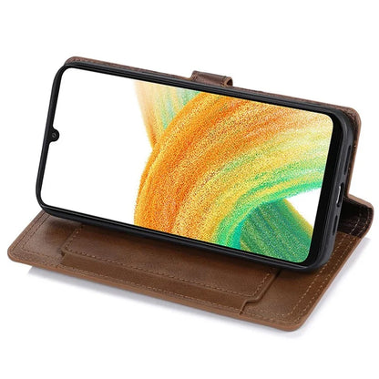 For Samsung Galaxy A15 4G / A15 5G Case Zipper PU Leather Stand Wallet Phone Cover