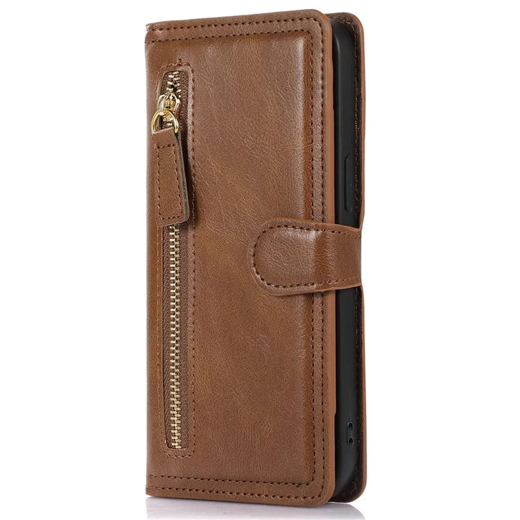 For Samsung Galaxy A15 4G / A15 5G Case Zipper PU Leather Stand Wallet Phone Cover