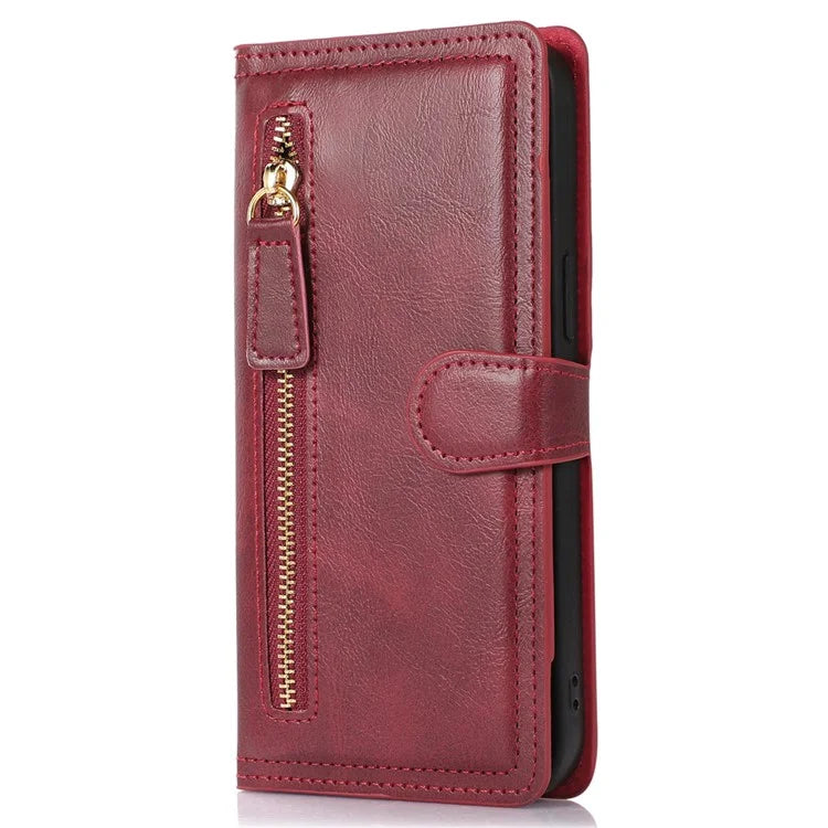 For Samsung Galaxy A15 4G / A15 5G Case Zipper PU Leather Stand Wallet Phone Cover