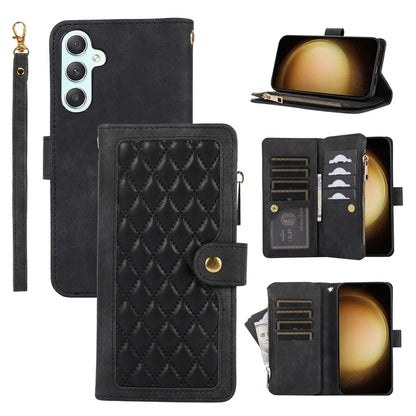 For Samsung Galaxy A55 5G Case Zipper Pocket Flip Leather Phone Cover Handbag
