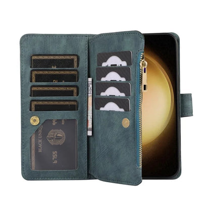 For Samsung Galaxy A55 5G Case Zipper Pocket Flip Leather Phone Cover Handbag