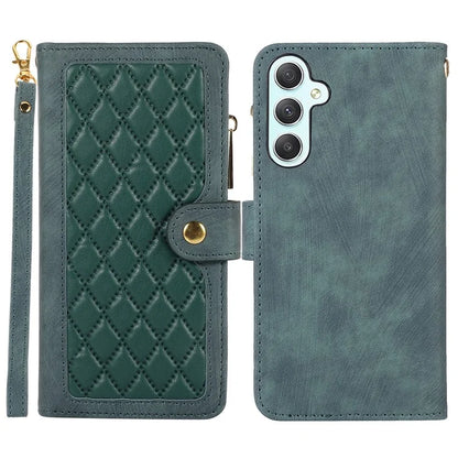 For Samsung Galaxy A55 5G Case Zipper Pocket Flip Leather Phone Cover Handbag