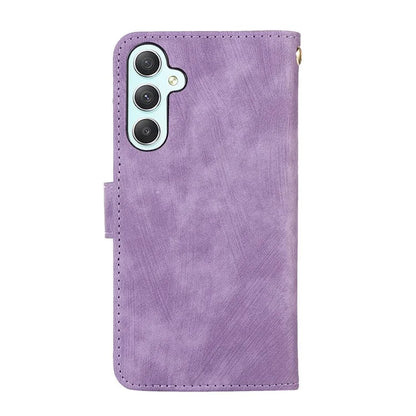 For Samsung Galaxy A55 5G Case Zipper Pocket Flip Leather Phone Cover Handbag