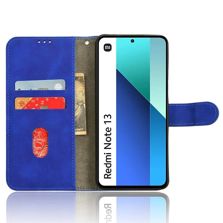 For Xiaomi Redmi Note 13 4G Case Skin-Touch Leather Flip Stand Phone Protective Cover