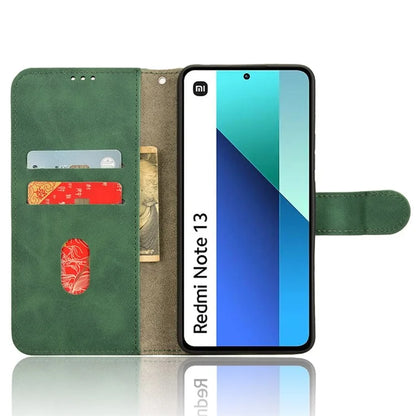 For Xiaomi Redmi Note 13 4G Case Skin-Touch Leather Flip Stand Phone Protective Cover