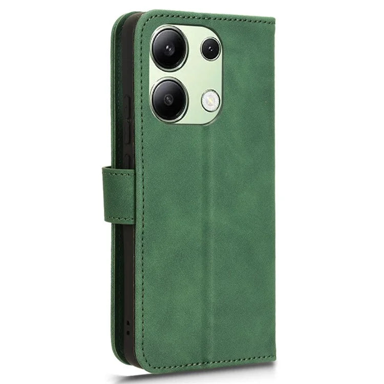 For Xiaomi Redmi Note 13 4G Case Skin-Touch Leather Flip Stand Phone Protective Cover