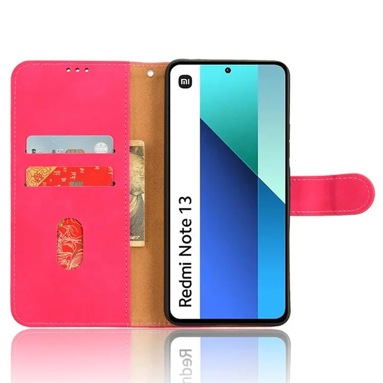 For Xiaomi Redmi Note 13 4G Case Skin-Touch Leather Flip Stand Phone Protective Cover