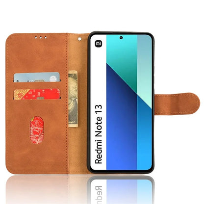For Xiaomi Redmi Note 13 4G Case Skin-Touch Leather Flip Stand Phone Protective Cover