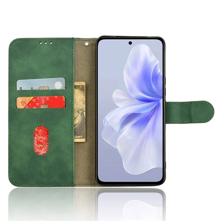 For vivo S18e 5G Leather Case Skin-Touch Wallet Phone Cover