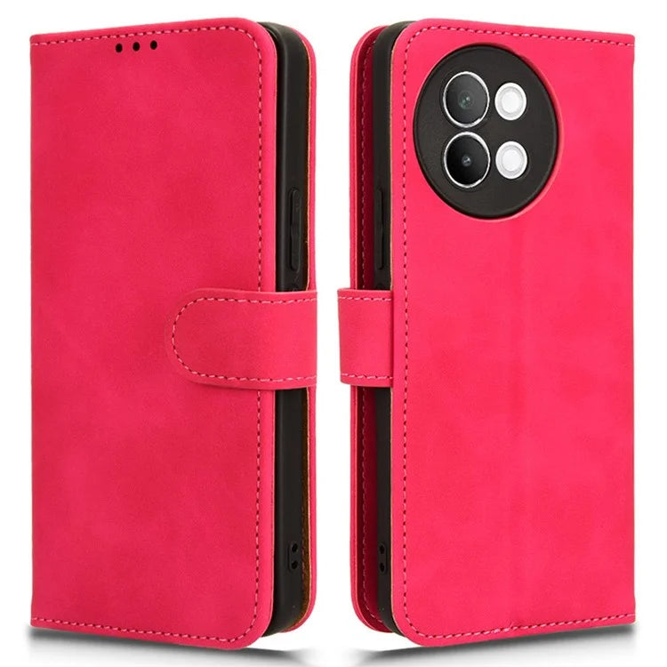 For vivo S18e 5G Leather Case Skin-Touch Wallet Phone Cover