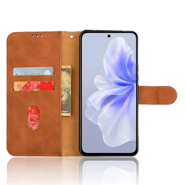 For vivo S18e 5G Leather Case Skin-Touch Wallet Phone Cover