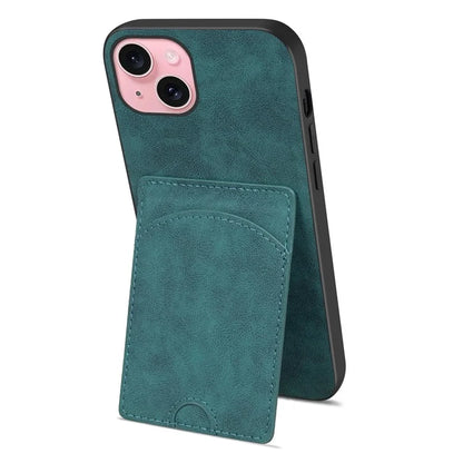 For iPhone 13 Case Card Slots Leather + TPU Phone Cover with Kickstand