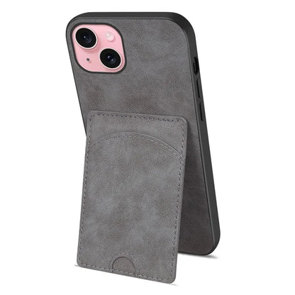 For iPhone 13 Case Card Slots Leather + TPU Phone Cover with Kickstand