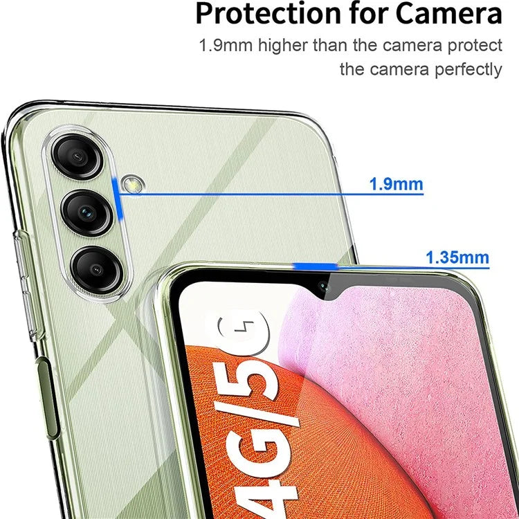 For Samsung Galaxy A24 4G (162.1 x 77.6 x 8.3mm) Case Clear TPU Phone Cover with 3Pcs Tempered Glass Screen Protector
