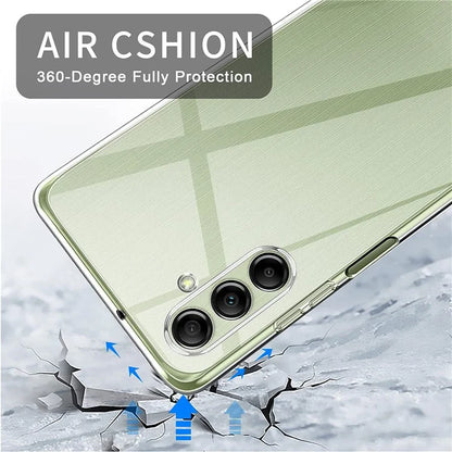 For Samsung Galaxy A24 4G (162.1 x 77.6 x 8.3mm) Case Clear TPU Phone Cover with 3Pcs Tempered Glass Screen Protector