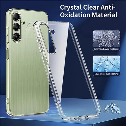 For Samsung Galaxy A25 5G (Global) (161.0 x 76.5 x 8.3mm) Case TPU Transparent Phone Cover with 3Pcs Tempered Glass Film