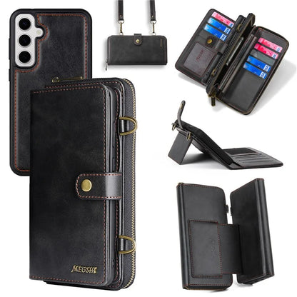 MEGSHI 020 Series for Samsung Galaxy S23 FE Case Crossbody Leather Phone Cover Detachable Wallet