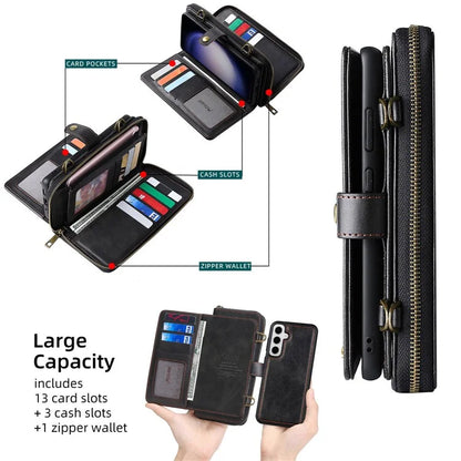 MEGSHI 020 Series for Samsung Galaxy S23 FE Case Crossbody Leather Phone Cover Detachable Wallet