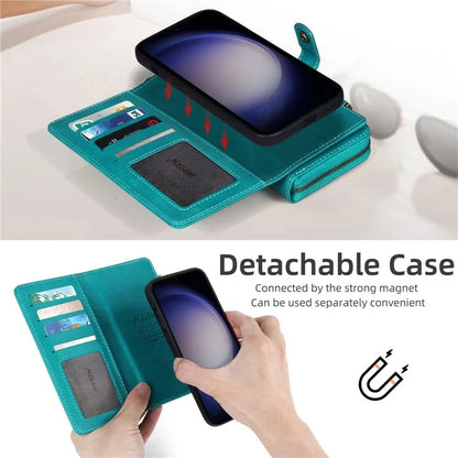 MEGSHI 020 Series for Samsung Galaxy S23 FE Case Crossbody Leather Phone Cover Detachable Wallet