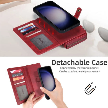 MEGSHI 020 Series for Samsung Galaxy S23 FE Case Crossbody Leather Phone Cover Detachable Wallet