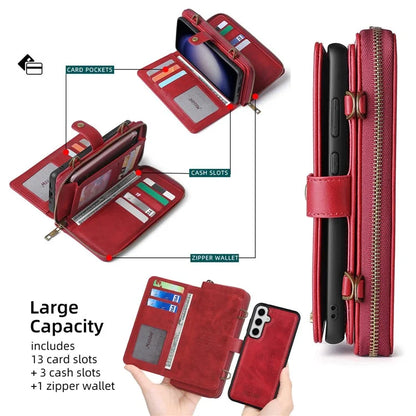 MEGSHI 020 Series for Samsung Galaxy S23 FE Case Crossbody Leather Phone Cover Detachable Wallet