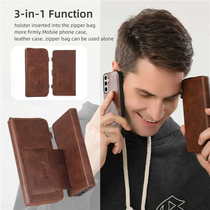 MEGSHI 020 Series for Samsung Galaxy S23 FE Case Crossbody Leather Phone Cover Detachable Wallet