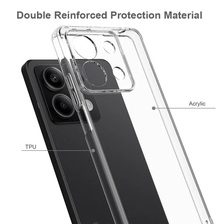 For Xiaomi Redmi Note 13 Pro 5G / Poco X6 5G Case TPU+Acrylic Transparent Mobile Phone Cover