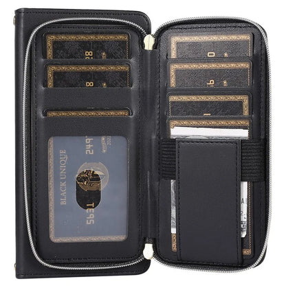For Samsung Galaxy S23 FE Leather Case Rhombus Stitching Wallet Zipper Phone Cover with Strap