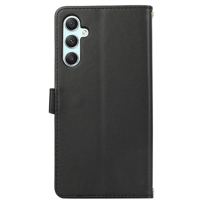 For Samsung Galaxy S23 FE Leather Case Rhombus Stitching Wallet Zipper Phone Cover with Strap