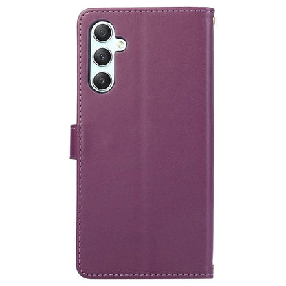 For Samsung Galaxy S23 FE Leather Case Rhombus Stitching Wallet Zipper Phone Cover with Strap