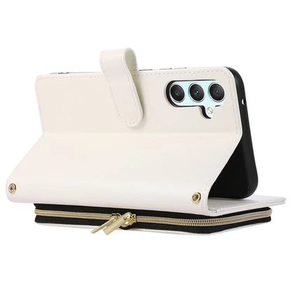 For Samsung Galaxy S23 FE Leather Case Rhombus Stitching Wallet Zipper Phone Cover with Strap