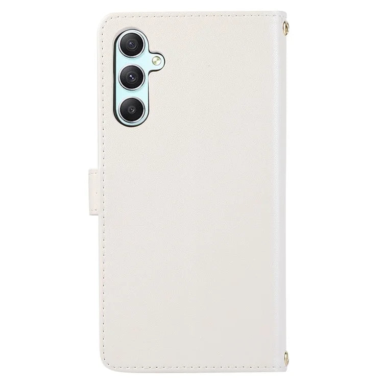 For Samsung Galaxy S23 FE Leather Case Rhombus Stitching Wallet Zipper Phone Cover with Strap