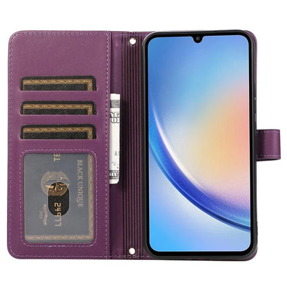 For Samsung Galaxy A14 5G / 4G Leather Case Zipper Pocket Phone Cover with Wrist Strap