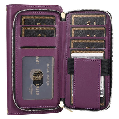 For Samsung Galaxy A14 5G / 4G Leather Case Zipper Pocket Phone Cover with Wrist Strap