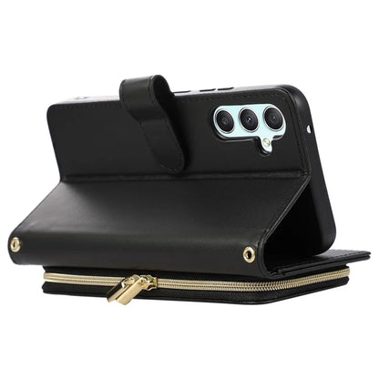 For Samsung Galaxy A14 5G / 4G Leather Case Zipper Pocket Phone Cover with Wrist Strap