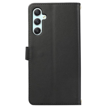 For Samsung Galaxy A14 5G / 4G Leather Case Zipper Pocket Phone Cover with Wrist Strap