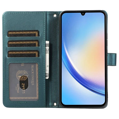 For Samsung Galaxy A14 5G / 4G Leather Case Zipper Pocket Phone Cover with Wrist Strap