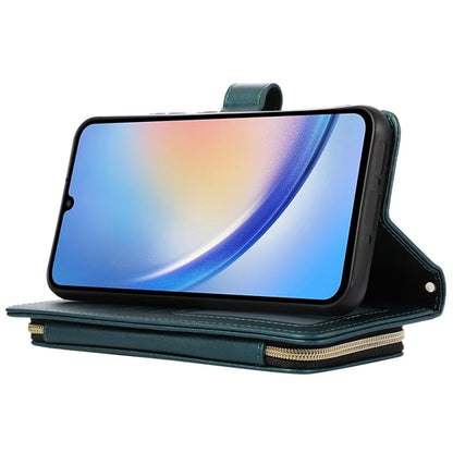 For Samsung Galaxy A14 5G / 4G Leather Case Zipper Pocket Phone Cover with Wrist Strap