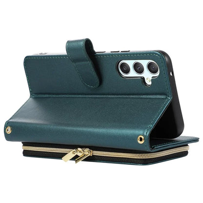 For Samsung Galaxy A14 5G / 4G Leather Case Zipper Pocket Phone Cover with Wrist Strap